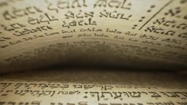 Profound Stories Teachings Holy Pages Old Religious Jewish Torah Book — Stock Video