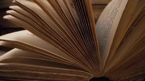 Ouvert Sauvé Livre Médiéval Avec Des Écrits Anciens Littérature Religieuse — Video