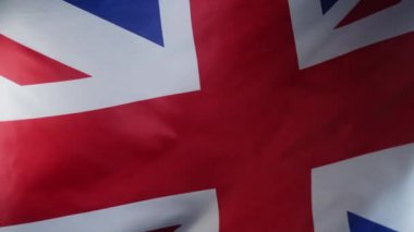 İngiliz sendikası bayrağı sallıyor. Demokrasinin sembolü, seyahat eden Büyük Britanya, gelecekteki kutlamalar, İngiltere bayrağı, Anma Günü, seçim. Yüksek kalite 4k görüntü