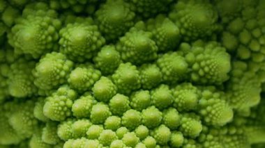 Macro 'daki Yeşil Romanesco Lahana Piramit Detayları. Roma Karnabahar 'ı, süper yiyecek. Sağlık, antioksidan, besin maddeleri. Yüksek kalite 4k görüntü