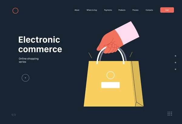 Electronic Commerce Online Shopping Electronic Commerce Web Template Modern Flat — 스톡 벡터