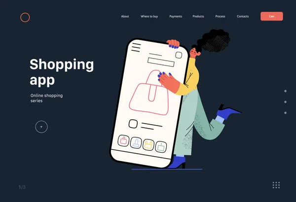 Shopping Application Online Shopping Electronic Commerce Web Template Modern Flat — Image vectorielle