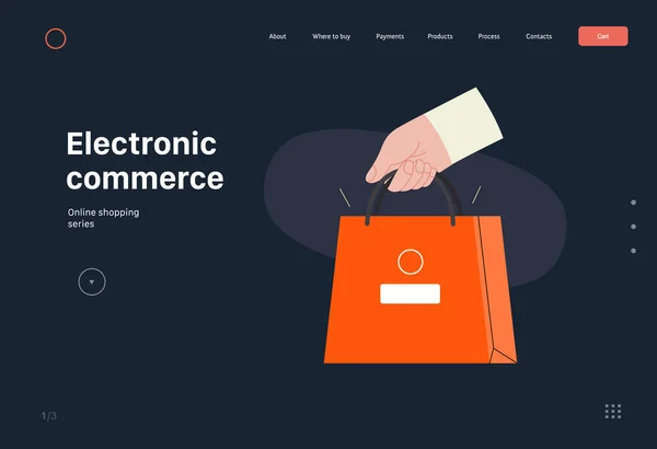 Elektronischer Handel Online Shopping Und Commerce Serie Moderne Flache Vektor — Stockvektor