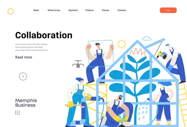Επιχειρηματική Απεικόνιση Μέμφις Συνεργασία Σύγχρονη Εικόνα Έννοια Επίπεδη Διάνυσμα Ομάδα — Διανυσματικό Αρχείο