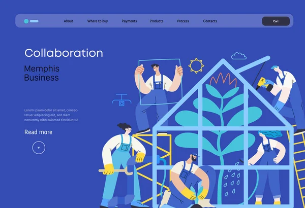 Επιχειρηματική Απεικόνιση Μέμφις Συνεργασία Σύγχρονη Εικόνα Έννοια Επίπεδη Διάνυσμα Ομάδα — Διανυσματικό Αρχείο