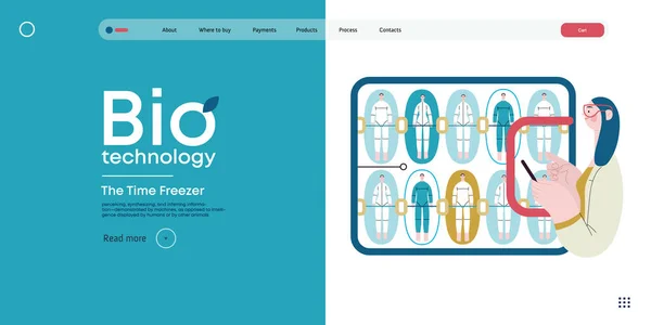 Bio Technology Cryocapsule Time Freezer Modern Flat Vector Concept Illustration — Stock Vector