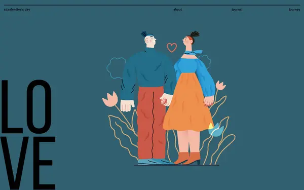 Valentine Tender Moments Modern Flat Vector Concept Illustration Couple Loving — Διανυσματικό Αρχείο