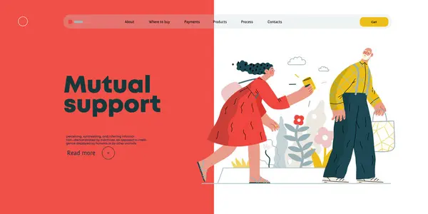 Mutual Support Picking Drop Item Modern Flat Vector Concept Illustration Royalty Free Διανύσματα Αρχείου