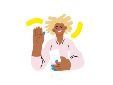 Creative Workspace: Video Konferansı, modern düz vektör konsepti ile sanal iş buluşması bağlantısı, işbirliği, dijital etkileşim, uzaktan çalışma, üretkenlik