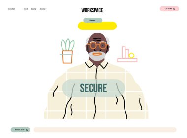 Creative Workspace: Video Konferansı, modern düz vektör konsepti ile sanal iş buluşması bağlantısı, işbirliği, dijital etkileşim, uzaktan çalışma, üretkenlik