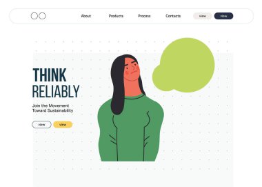 Düşünen insanlar, modern düz vektör illüstrasyonu- düşünceli bir kadın, yukarı bakıyor, baş metaforu, analiz, iç gözlem, tefekkür, derin düşünce