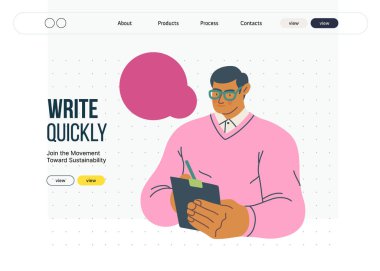 İnsanları yazmak, modern düz vektör konsepti illüstrasyonu- düşünceli bir şekilde panoya yazı yazmak, baş metaforu, kişisel içgörü, tefekkür, yaratıcı ifade