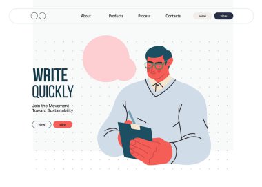 İnsanları yazmak, modern düz vektör konsepti illüstrasyonu- düşünceli bir şekilde panoya yazı yazmak, baş metaforu, kişisel içgörü, tefekkür, yaratıcı ifade