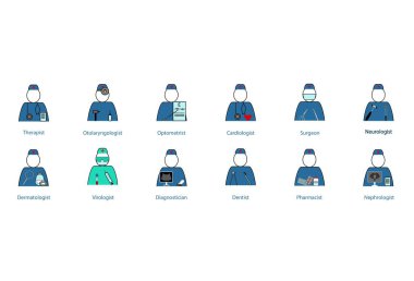 Doktorların özelleştirilmesi için vektör grafik simgeleri