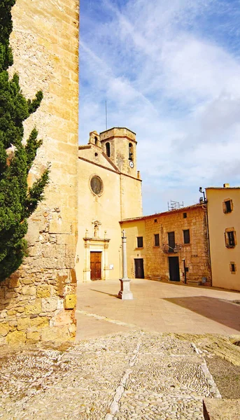 Chiesa Sant Marti Castello Altafulla Tarragona Catalogna Spagna Europa — Foto Stock