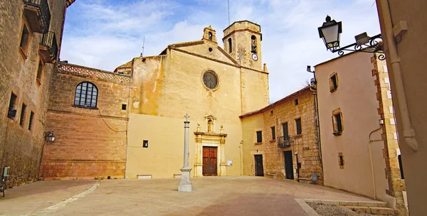 Kirche Von Sant Marti Und Burg Von Altafulla Tarragona Katalonien — Stockfoto