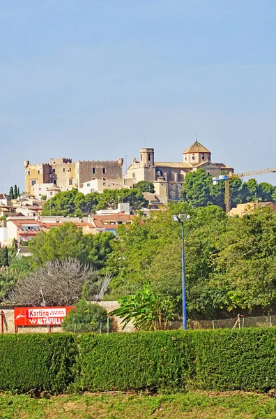 Kyrkan Sant Marti Och Slottet Altafulla Tarragona Katalonien Spanien Europa — Stockfoto
