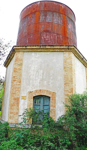 old water tank of the Arc de Bera station, Tarragona, Catalonia, Spain, Europe