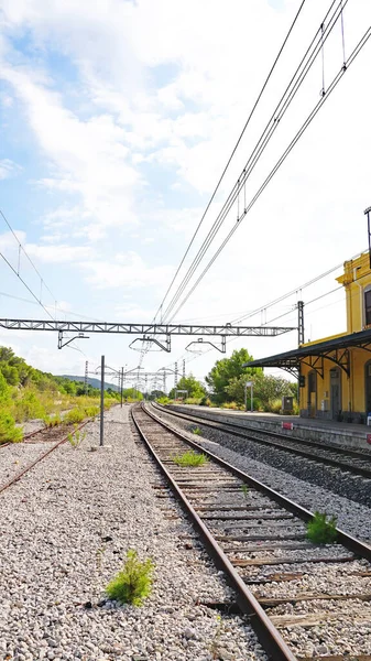 Arco Bera Estação Ferroviária Trilhos Tarragona Catalunha Espanha Europa — Fotografia de Stock