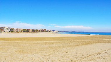 Harbour, beach and lighthouse of Torredembarra, Tarragona, Catalunya, Spain, Europe