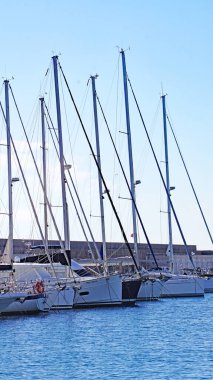 Harbour, beach and lighthouse of Torredembarra, Tarragona, Catalunya, Spain, Europe