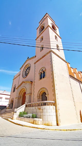 Kirche Und Burg Der Stadt Llorens Del Penedes Bajo Panads — Stockfoto
