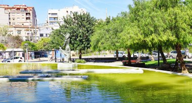 Plaza de La Sardana en el Vendrell, Tarragona, Catalunya, İspanya, Avrupa