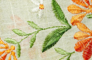 İşlemeli kumaşlar ve tekstil ve arka plan ve dokular için şekil ve renk baskıları