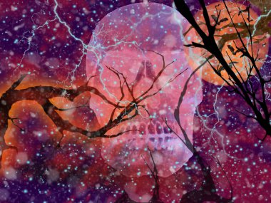 Arka planlar için Cadılar Bayramı illüstrasyonu