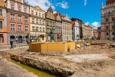 2022-07-12. poznan. Polonya. Eski pazar meydanının yeniden inşası