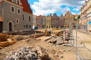 2022-07-12. poznan. Polonya. Eski pazar meydanının yeniden inşası
