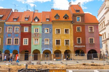 poznan. Polonya. Eski pazar meydanının yeniden inşası