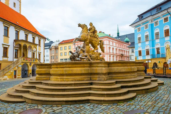 2022 Baroque Caesar Fountain Town Hall Olomouc Czech Republic — Stock Photo, Image
