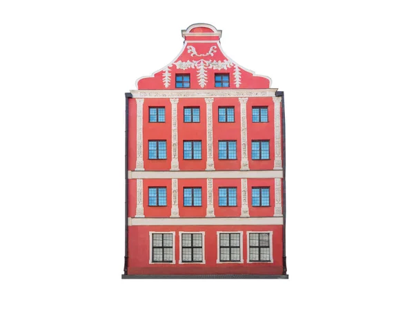 Oud Huis Met Meerdere Verdiepingen Geïsoleerd Witte Achtergrond — Stockfoto
