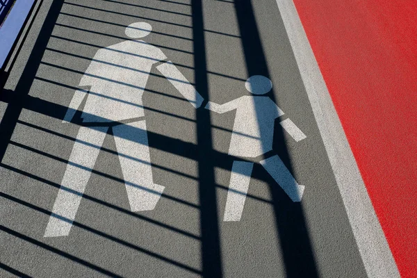 Pedestrian Cycle Path Shadow — Stock Photo, Image