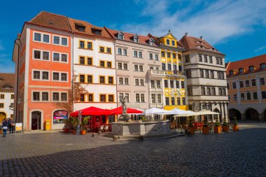 2022-04-29. Neptün Çeşmesi, Almanya 'nın Saksonya eyaletinin Goerlitz şehrinde.