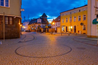 2022-06-02 evening streets in the historical part of the city ustka, poland