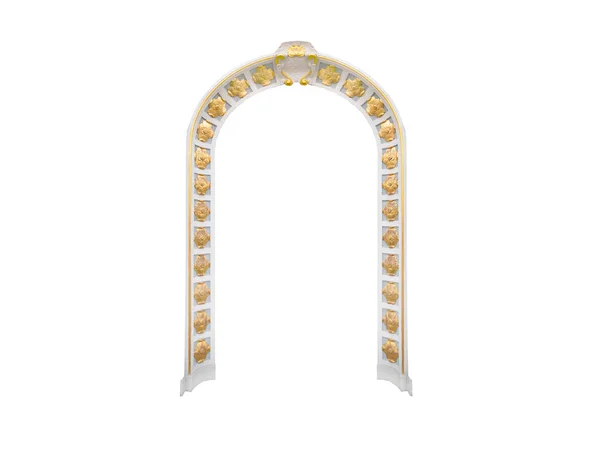 白い背景に金色の装飾が施された戸口 — ストック写真