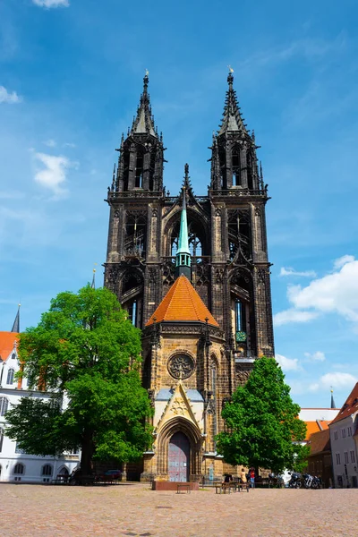 Вид Замок Альбибург Католический Собор Озил Саксония Германия — стоковое фото