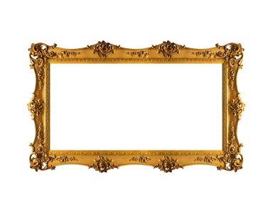 Ortaçağ altın çerçevesi beyaz arkaplanda izole