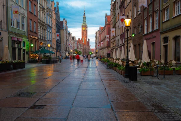 2022 Stare Miasto Gdańsku Długa Wieczorem Miejsca Podróży Polska — Zdjęcie stockowe