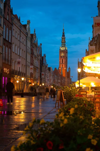 2022 Gdansk Dluga Caddesi Ndeki Eski Kasaba Seyahat Yerleri Polonya — Stok fotoğraf