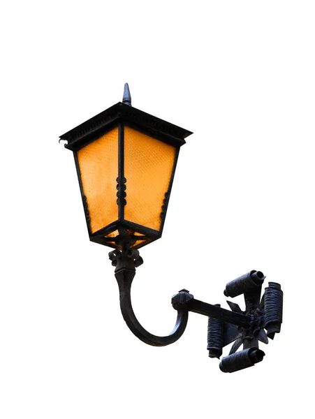 Vintage Pouliční Lampa Izolované Bílém Pozadí — Stock fotografie