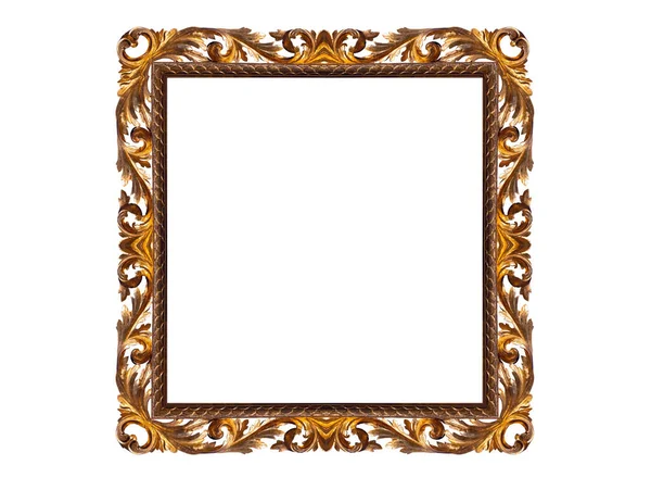 Middeleeuws Gouden Frame Geïsoleerd Witte Achtergrond — Stockfoto