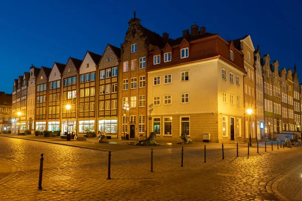 2022 Vieille Rue Dans Partie Historique Gdansk Nuit Pologne — Photo