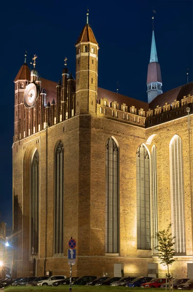 2022 Basílica Santa María Por Noche Gdansk Polonia —  Fotos de Stock