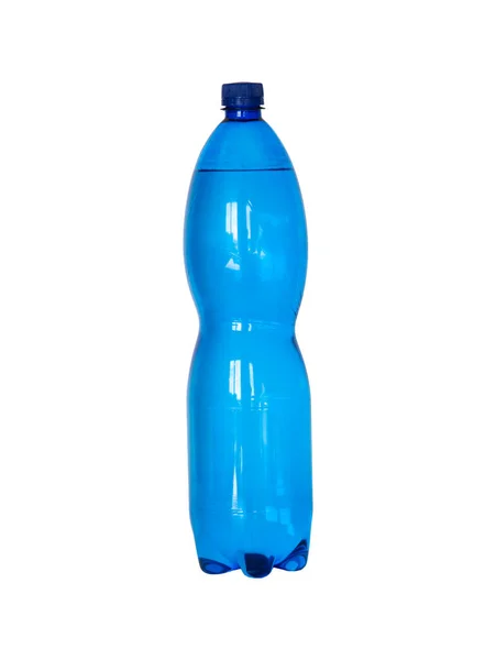 Butelka Dla Zwierząt Domowych Niebieska Izolowana Białym Tle — Zdjęcie stockowe