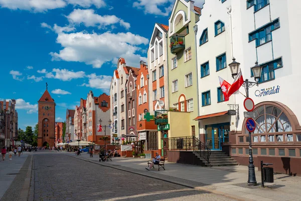 2022 포메라니아 Pomerania Stary Rynek Street 타운의 중심지이며 아파트가 폴란드 — 스톡 사진