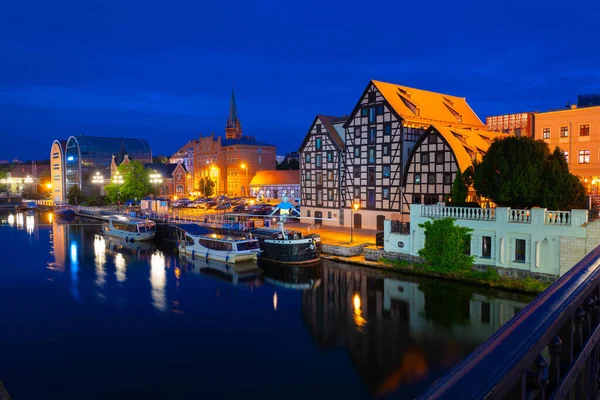 stock image 2022-07-07 old town on embankment of Brda river at dusk. Bydgoszcz, Poland