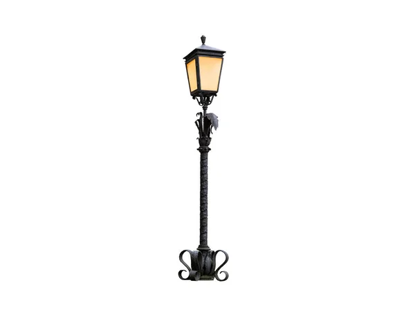 Vintage Street Night Lamp Isolated White Background — Stock Photo, Image
